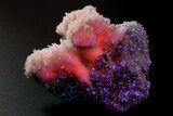 Pink Manganoan Calcite Crystal Cluster - Fluorescent! #361516-1